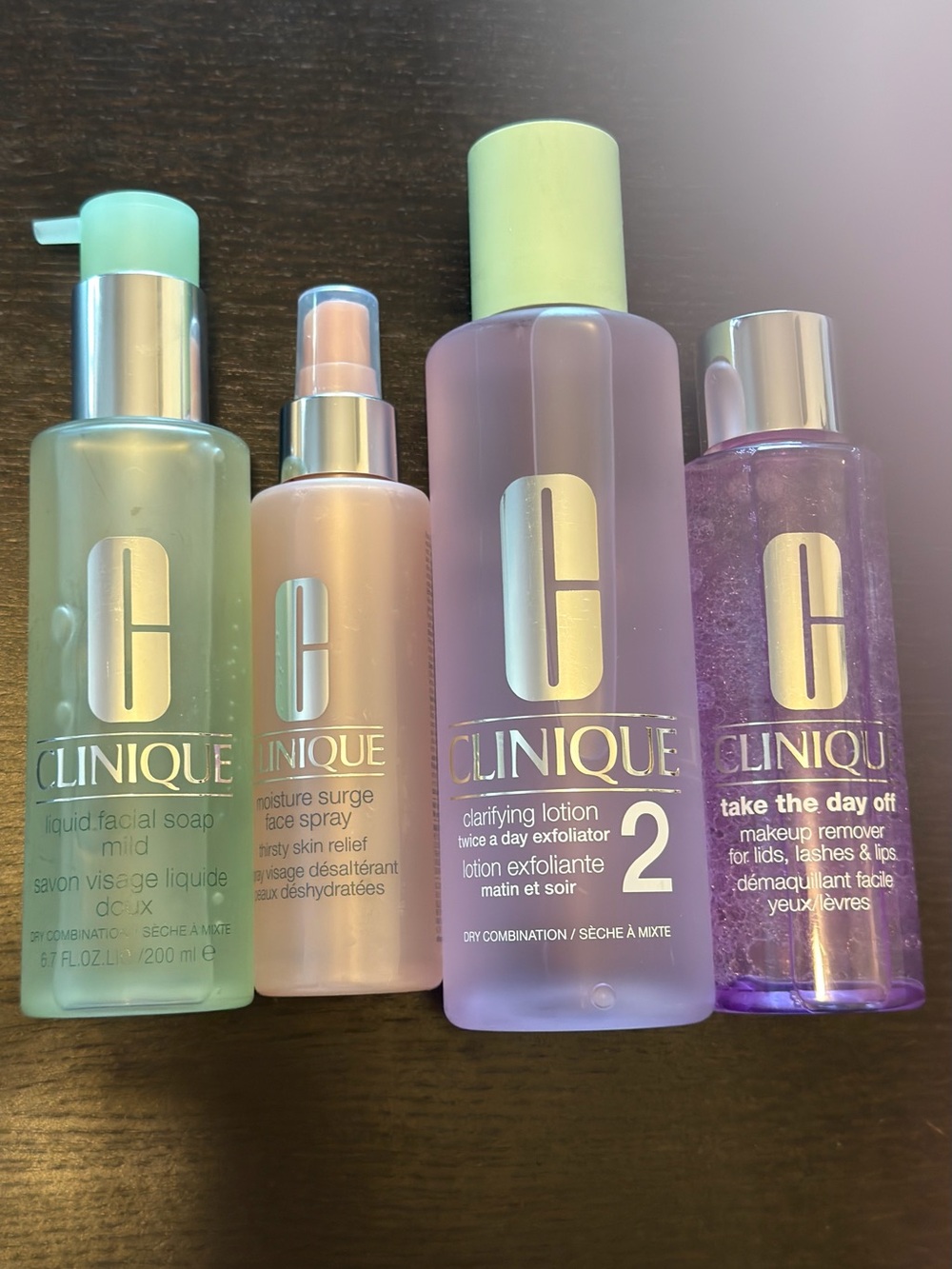 Clinique Skincare Bundle 4 Pc Cleanser Toner Spray Makeup Remover